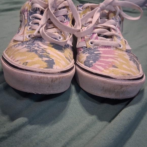 Tie Dye Vans Lace Up Skate Shoes Women 6.5 Men 5 Pink Yellow Blue Back To School - Picture 6 of 7